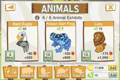 Screenshot of the application Zoo Story - #3
