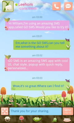 Screenshot of the application GO SMS PRO Spring SuperThemeEX - #1