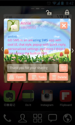 Screenshot of the application GO SMS PRO Spring SuperThemeEX - #2
