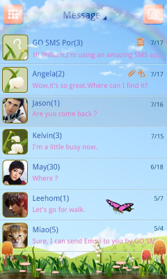 Screenshot of the application GO SMS PRO Spring SuperThemeEX - #3