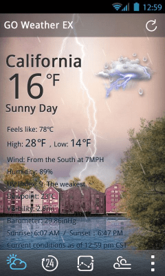 Screenshot of the application Windy Day Weather Widget Theme - #1