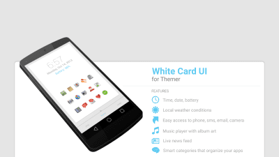 Screenshot of the application MYCOLORSCREEN White Card UI Theme - #1