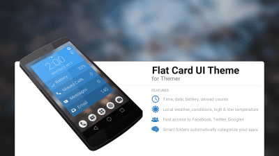 Screenshot of the application MYCOLORSCREEN Flat Card UI Theme - #1