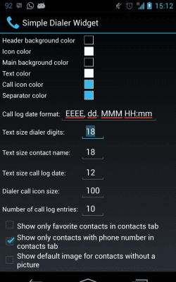 Screenshot of the application Simple Dialer Widget - #4
