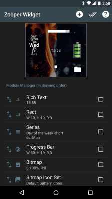 Screenshot of the application Zooper Widget - #5