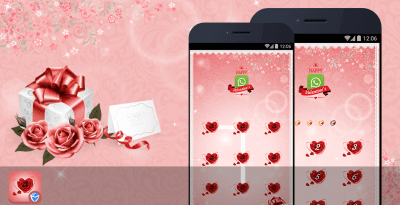 Screenshot of the application AppLock Theme - Love Roses - #1