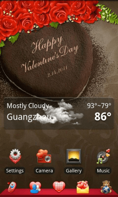 Screenshot of the application Valentine Theme GO Launcher EX - #1