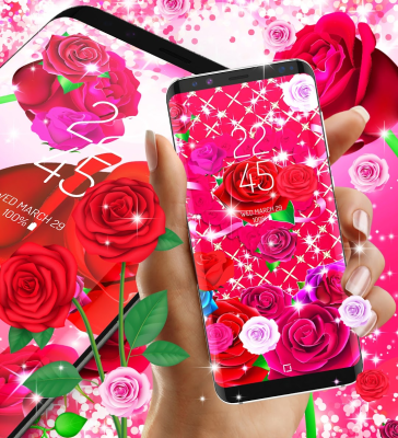 Screenshot of the application Pink red roses live wallpaper - #5