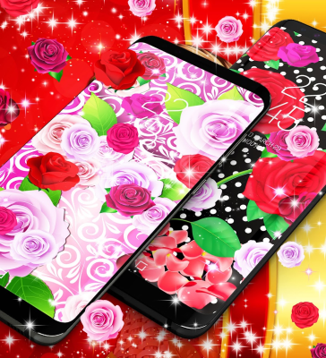 Screenshot of the application Pink red roses live wallpaper - #7