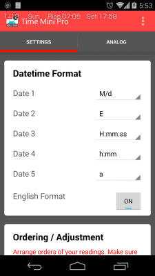 Screenshot of the application Time Mini - #5