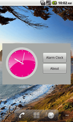 Screenshot of the application Pink Analog Clock - #3