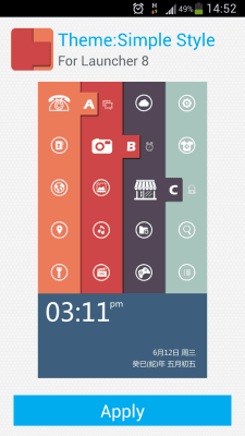 Screenshot of the application Launcher 8 theme:Simple Style - #1