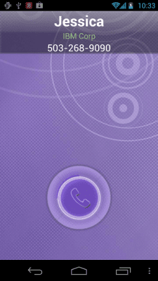 Screenshot of the application RocketDial CallerID Purple - #1