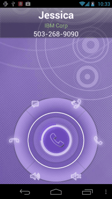 Screenshot of the application RocketDial CallerID Purple - #2