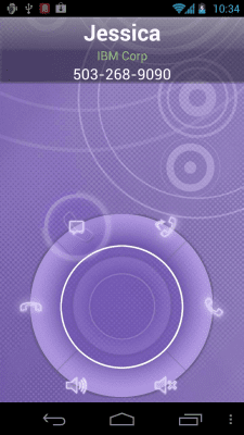Screenshot of the application RocketDial CallerID Purple - #3