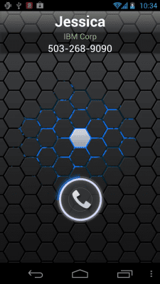 Screenshot of the application RocketDial CallerID Black Ring - #1