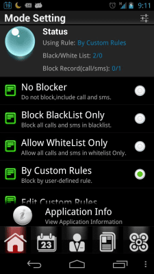 Screenshot of the application Rocket Blocker (SMS/Calls) - #1