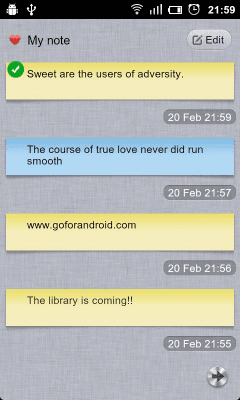 Screenshot of the application GO Note Widget - #3