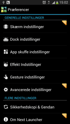 Screenshot of the application Next Launcher Danish Langpack - #3