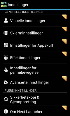 Screenshot of the application Next Launcher Norwegian Language - #3