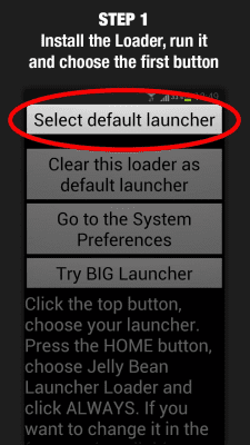 Screenshot of the application Jelly Bean Launcher Loader - #1