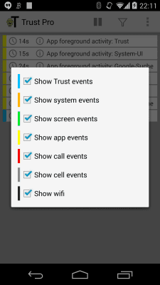 Screenshot of the application Trust - Event Logger - #1