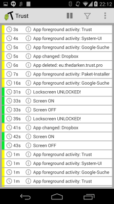 Screenshot of the application Trust - Event Logger - #2