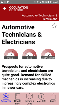Screenshot of the application Occupation Outlook - #3