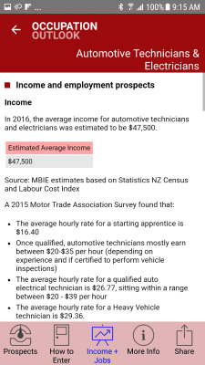 Screenshot of the application Occupation Outlook - #4