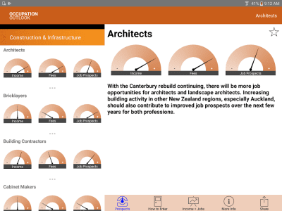 Screenshot of the application Occupation Outlook - #7