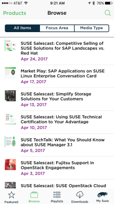 Screenshot of the application SUSE to Go - #9