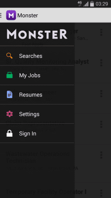 Screenshot of the application Search for jobs on Monster Jobs - #2