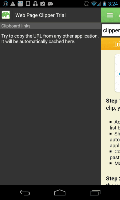 Screenshot of the application Web Page Clipper Trial - #3