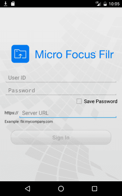 Screenshot of the application Micro Focus Filr - #1