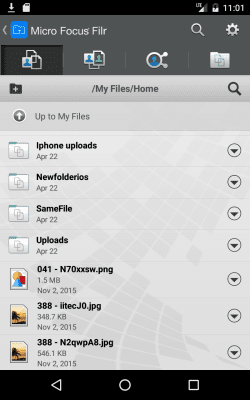 Screenshot of the application Micro Focus Filr - #2