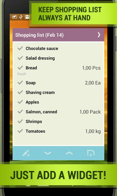 Screenshot of the application Shopping - #3