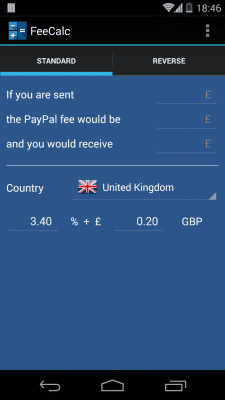 Screenshot of the application FeeCalc (for PayPal) - #1