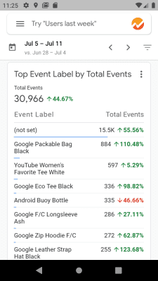 Screenshot of the application Google Analytics - #5