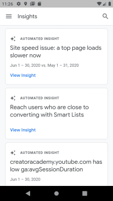 Screenshot of the application Google Analytics - #7