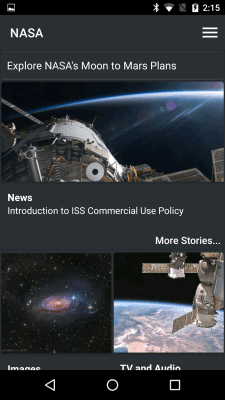 Screenshot of the application NASA App - #1