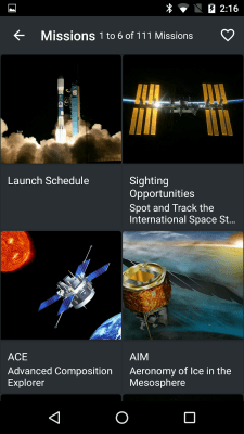 Screenshot of the application NASA App - #5