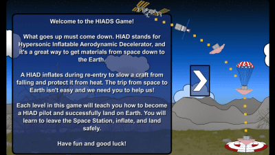 Screenshot of the application NASA HIAD - #2