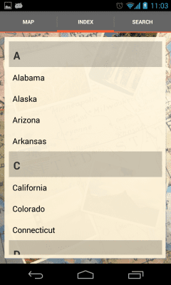 Screenshot of the application 50 States - #3