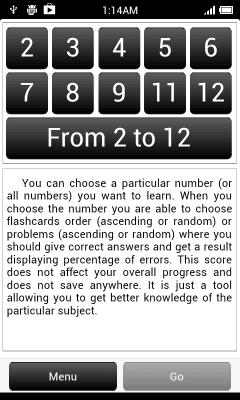 Screenshot of the application Multiplication Table by MyIntelligentKids - #8
