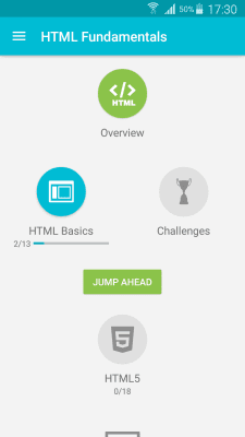 Screenshot of the application Learn HTML - #1