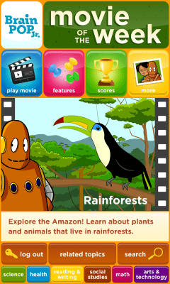 Screenshot of the application BrainPOP Jr. Movie of the Week - #1