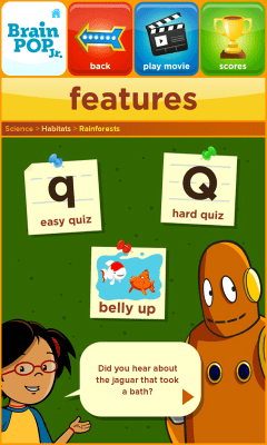 Screenshot of the application BrainPOP Jr. Movie of the Week - #3