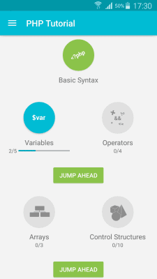 Screenshot of the application Learn PHP - #1