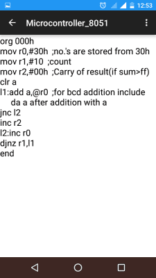 Screenshot of the application Microcontroller 8051 - #3