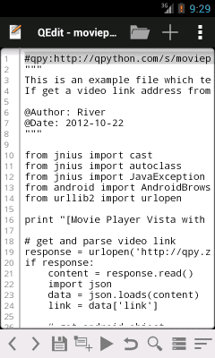 Screenshot of the application QEdit - Code Editor in Pocket - #1